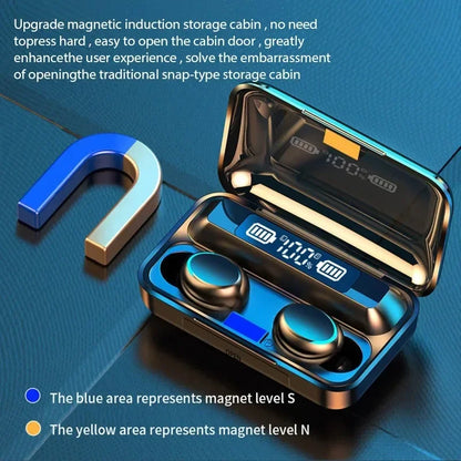 Wireless Earbuds LED Bluetooth Waterproof Noise Reduction