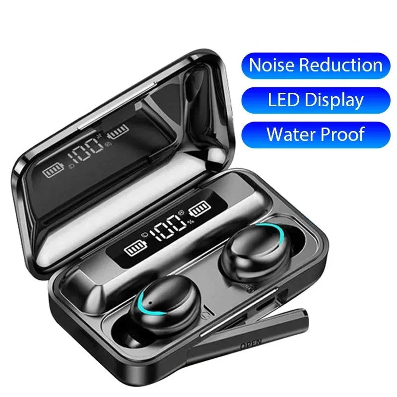 Wireless Earbuds LED Bluetooth Waterproof Noise Reduction