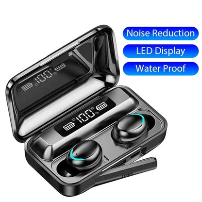 Wireless Earbuds LED Bluetooth Waterproof Noise Reduction